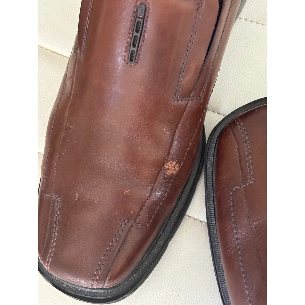 Clarks Unstructured 1825 Brown Leather Slip On Loafers Mens 9.5 XW 26087743